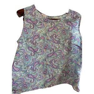 Talbots‎ Tank Top Women 3X Purple Green Paisley Summer Casual Beach Plus Size